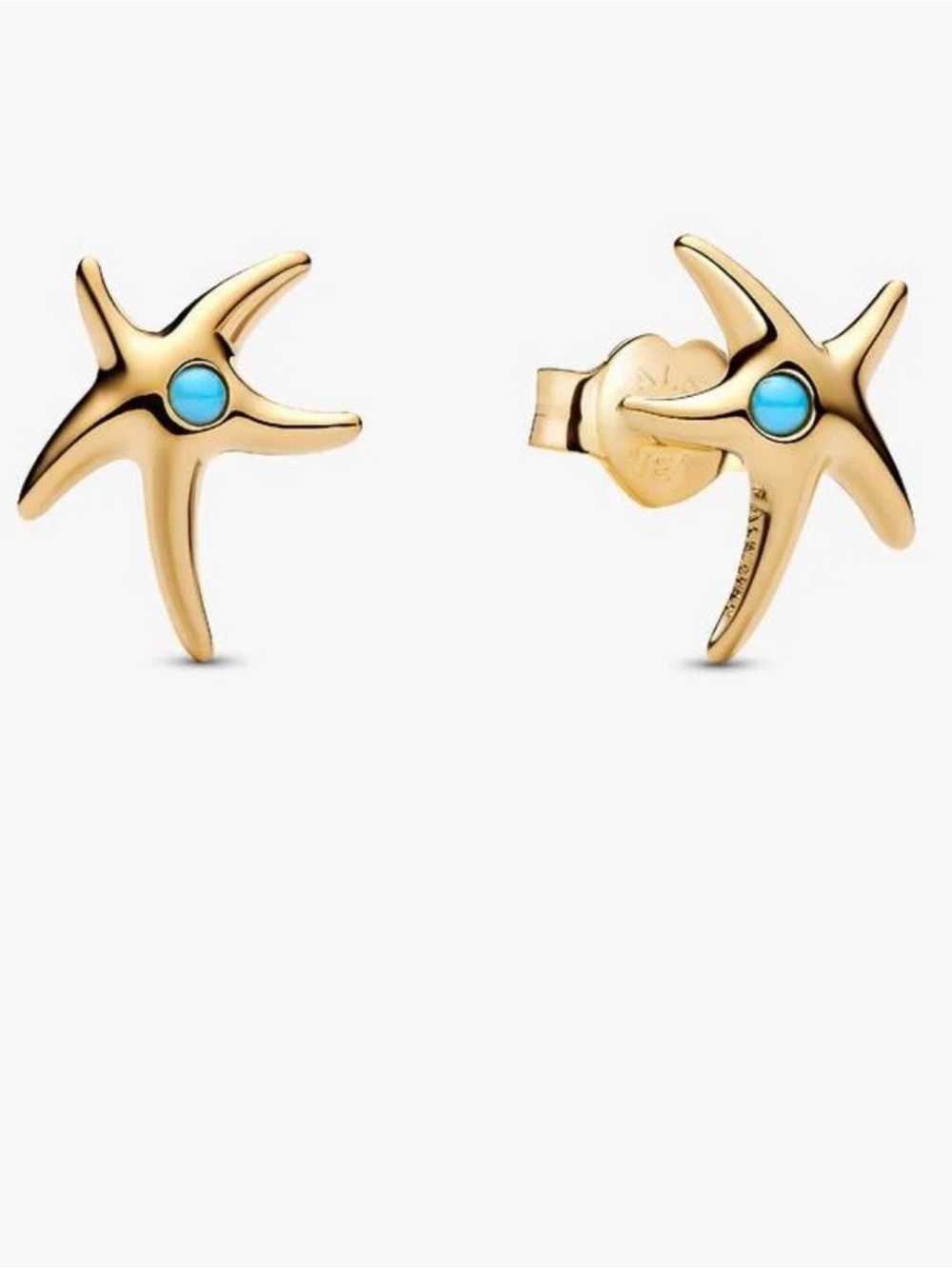 Pandora Starfish Stud Earrings Rippled Ear Cuff
14k gold plating new in box